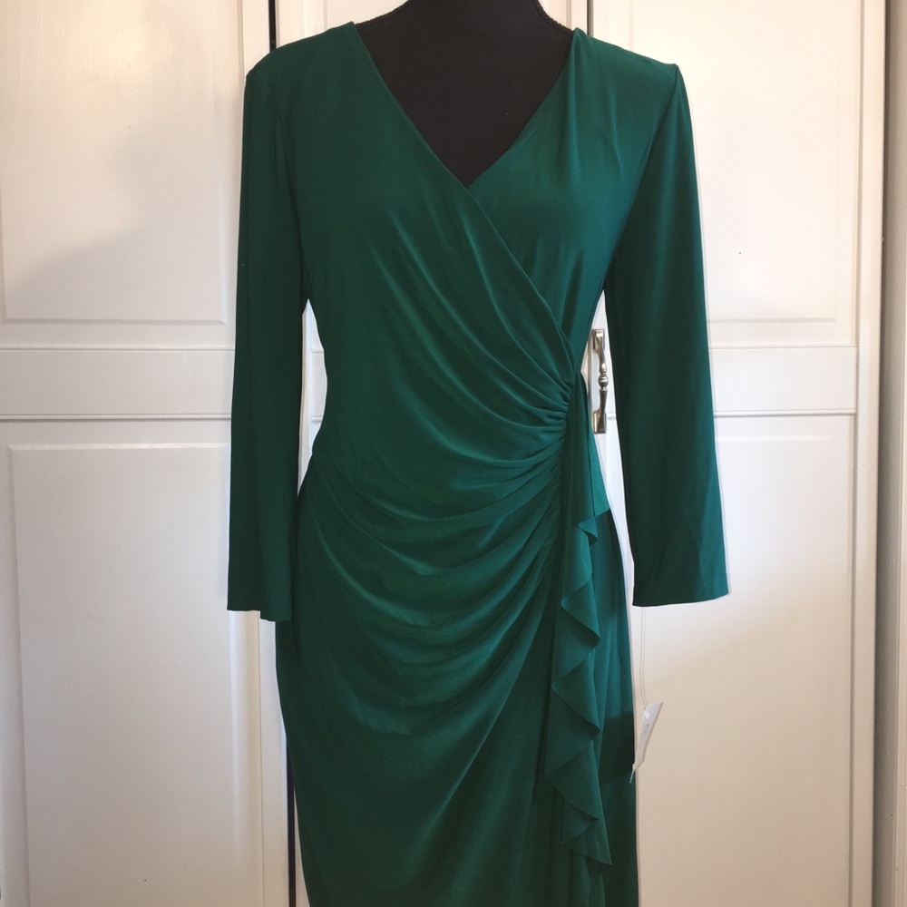 Kasper Emerald Long Sleeved Day-to-Night Dress